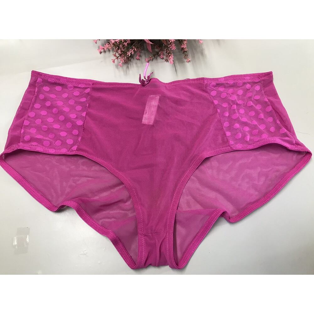 VGT WOMEN'S DELTA BURKE Sheer Floral Mesh HI-Leg MAGENTA Panties 10/3X PLUS SZ